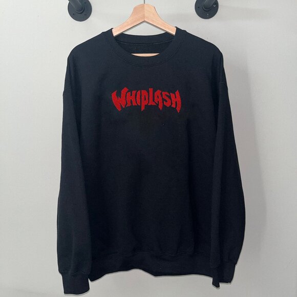 Black Red Whiplash Thrash Heavy Metal Band Music Crewneck Sweatshirt - Picture 1 of 2